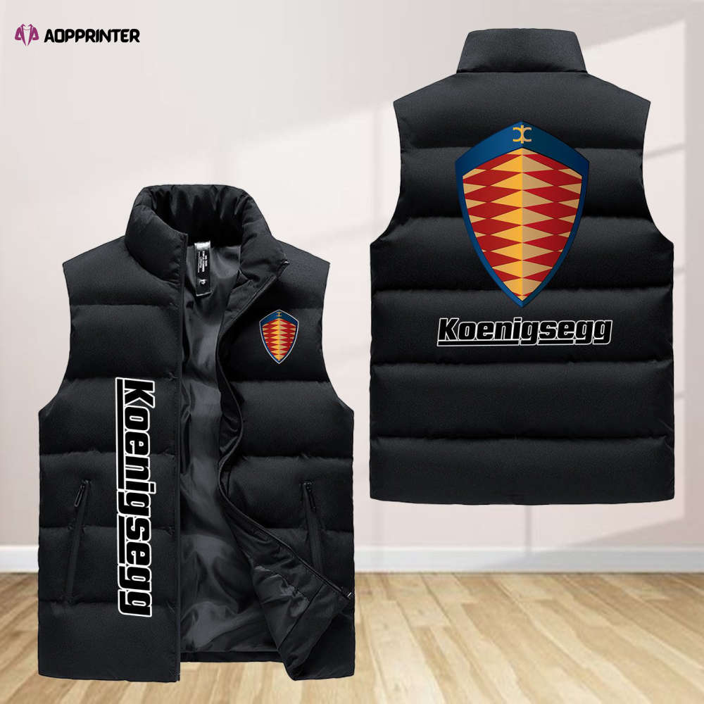 koenigsegg sleeveless puffer jacket custom for fans gifts