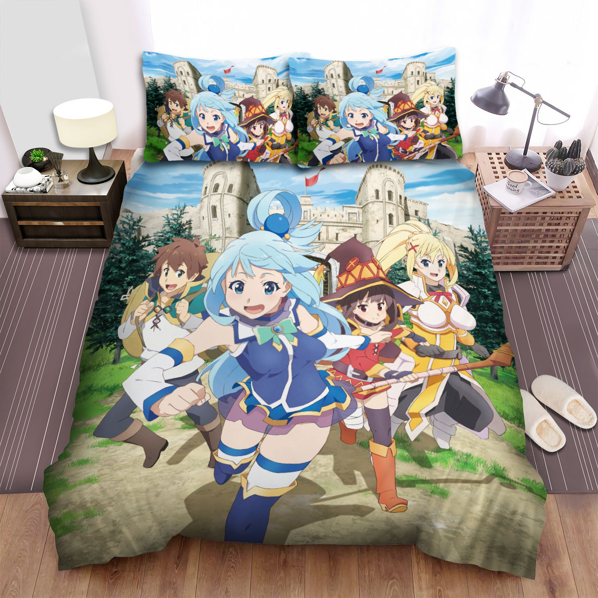 konosuba anime characters adventure duvet cover bedroom sets comfortable bedding sets s7sdg