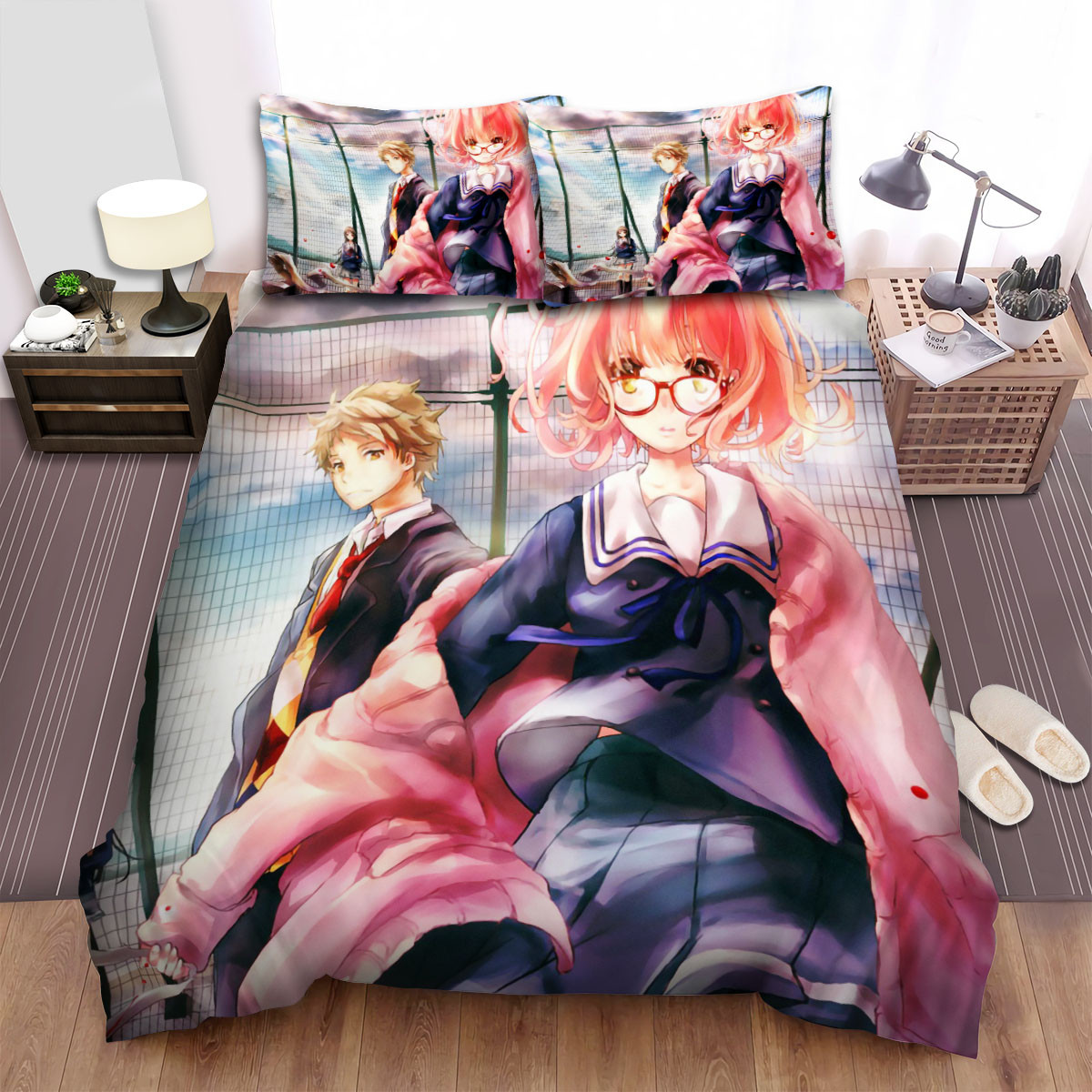 kyoukai no kanata characters school terrace bed sheets spread comforter duvet cover bedding sets 0fcb0