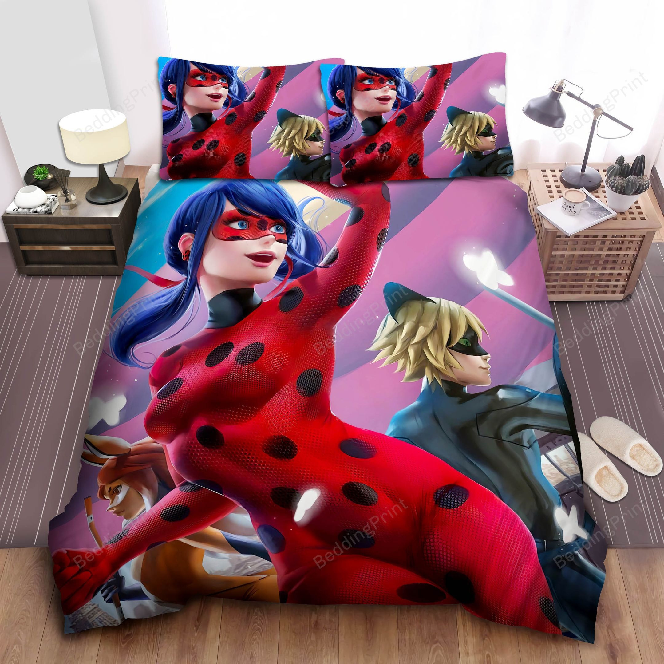 ladybug cat noir and rena rouge bed sheets duvet cover bedding sets wsn7b