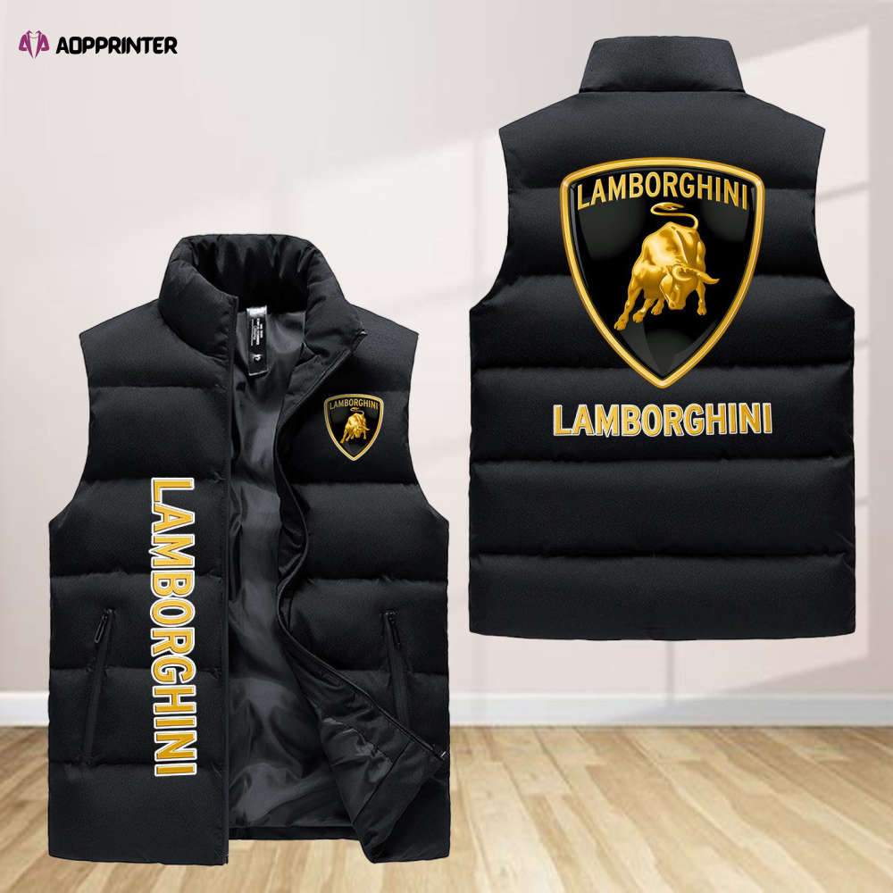 lamborghini sleeveless puffer jacket custom for fans spj0136