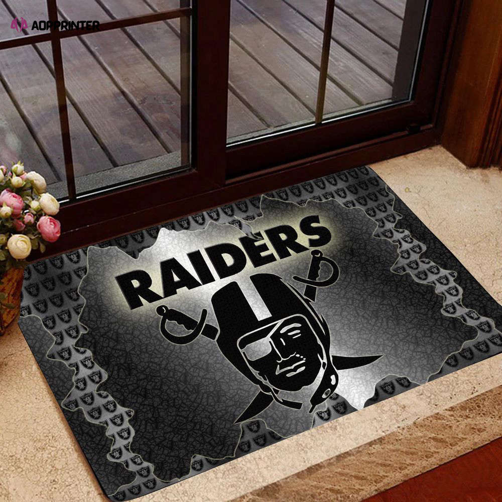 las vegas raiders doormat gift for home decor 1 2