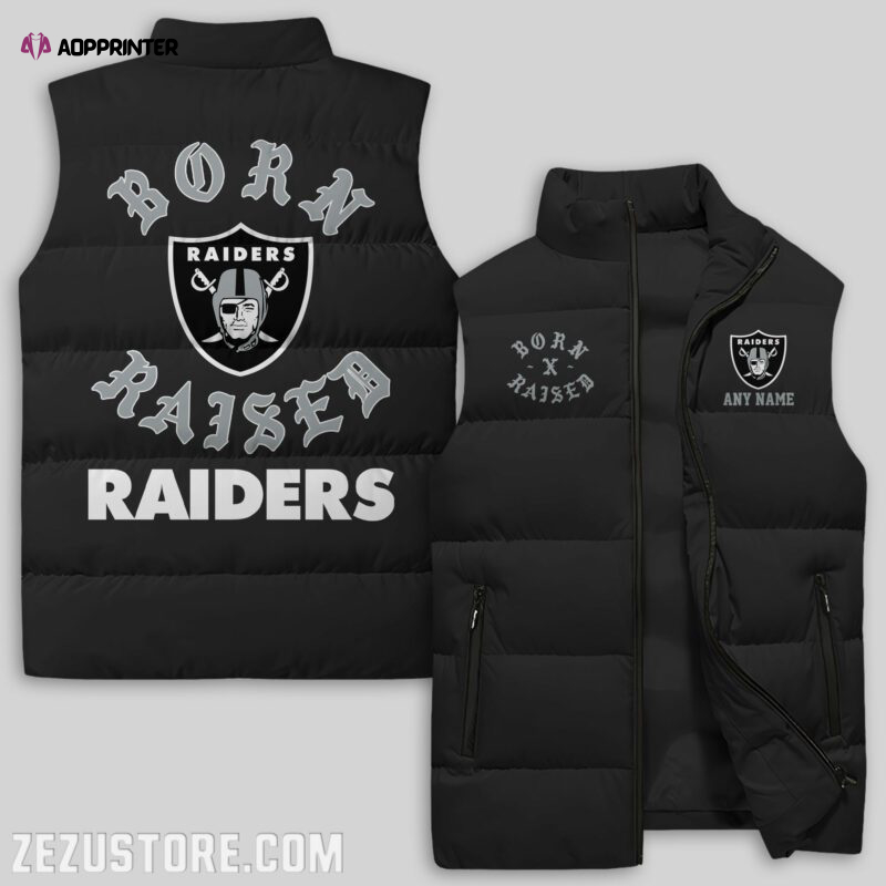 las vegas raiders nfl sleeveless puffer jacket custom for fans gifts 11