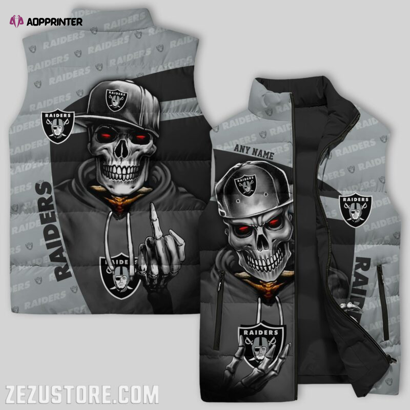 las vegas raiders nfl sleeveless puffer jacket custom for fans gifts 14