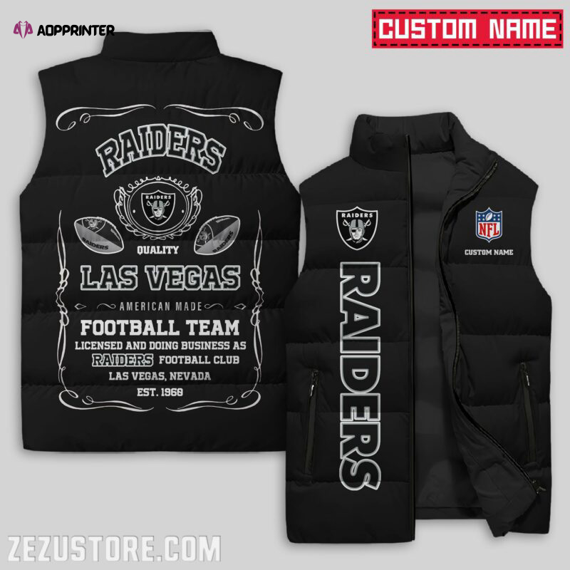 las vegas raiders nfl sleeveless puffer jacket custom for fans gifts 5