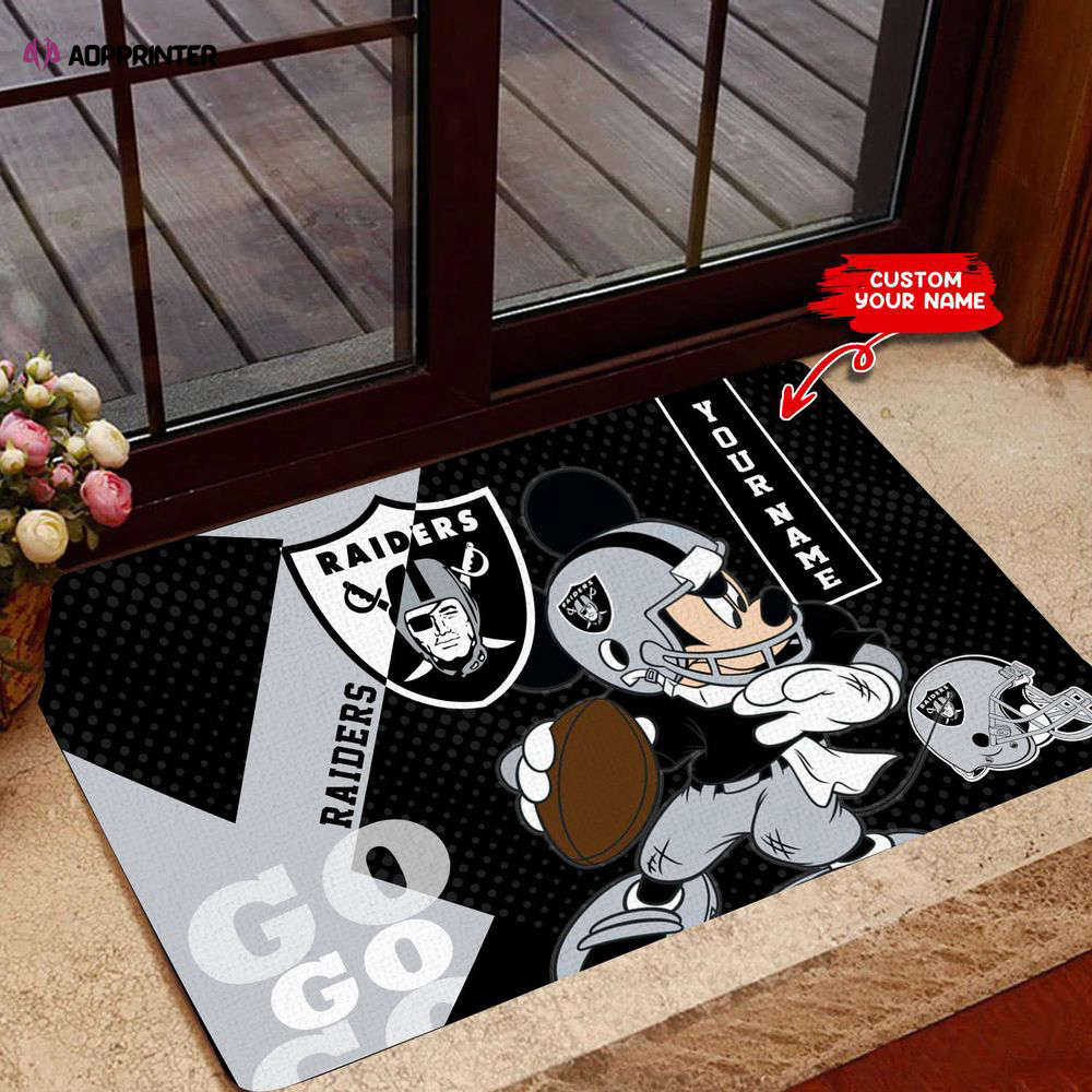 las vegas raiders personalized doormat gift for home decor