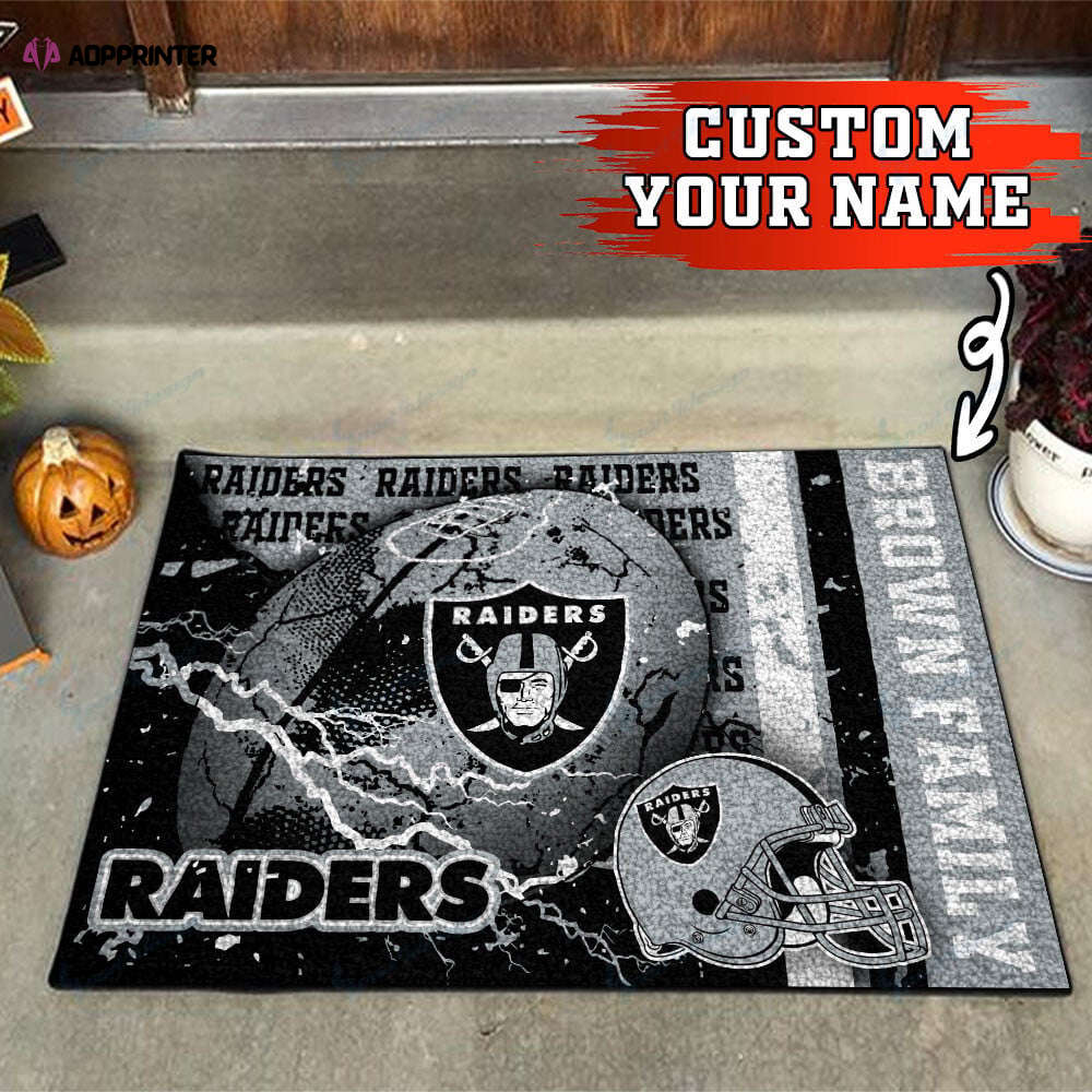 las vegas raiders personalized doormat gift for home decor 1 1