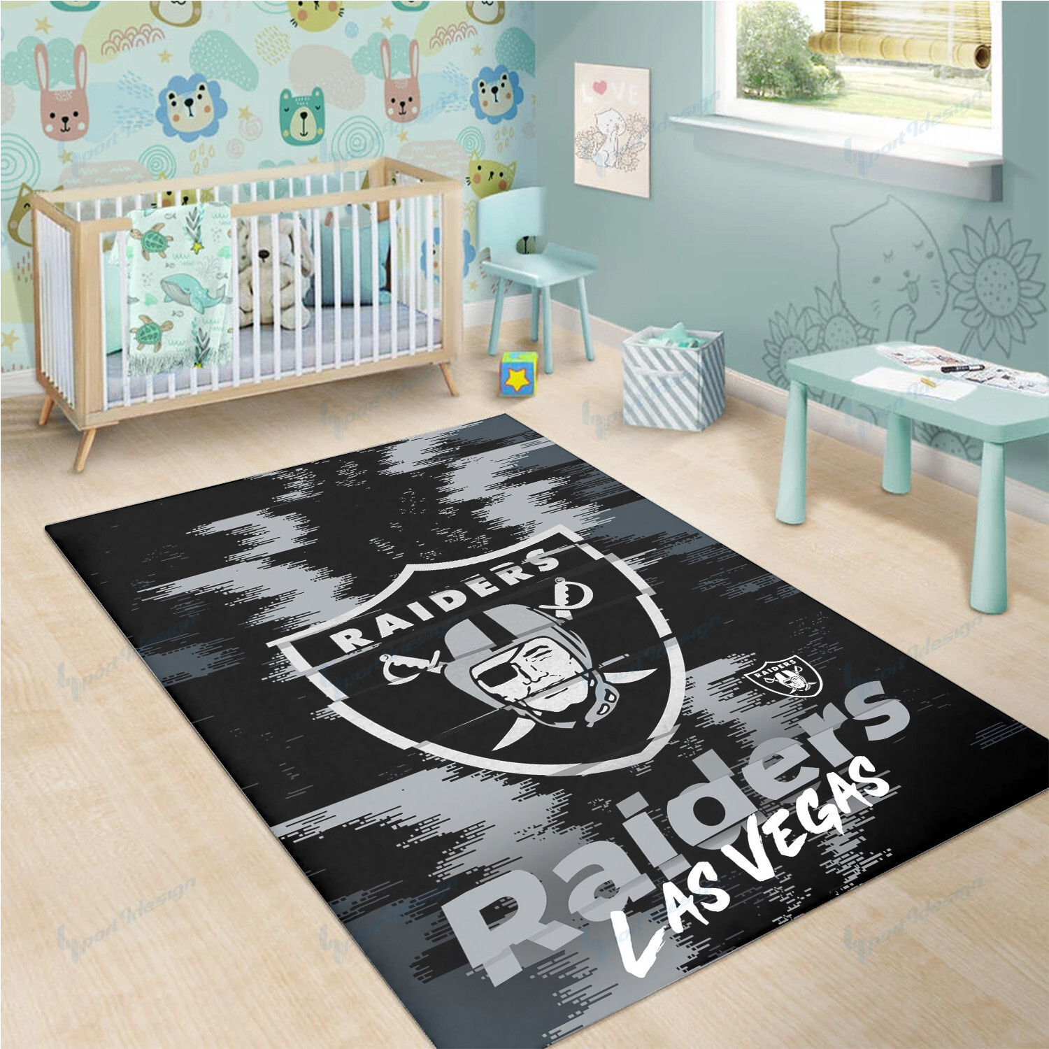 las vegas raiders premium rectangle rug 18 ve31m