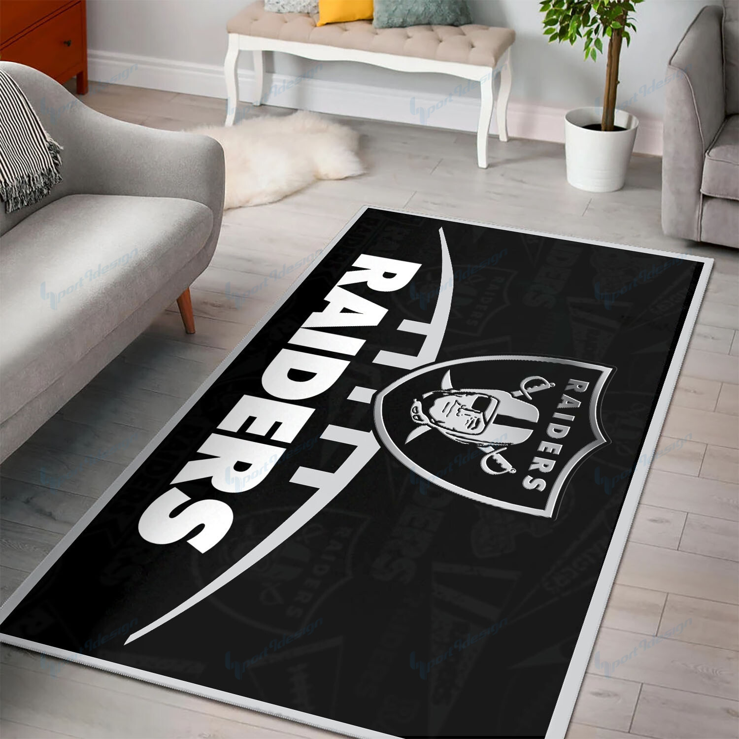 las vegas raiders premium rectangle rug 7 jcniu