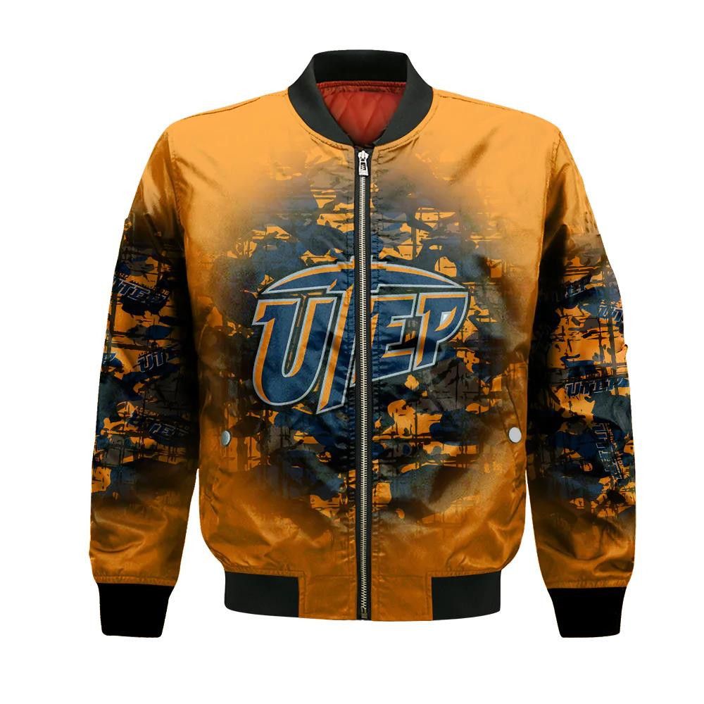 Utep Miners Bomber Jacket 3D Printed Camouflage Vintage - Hearthtops Store