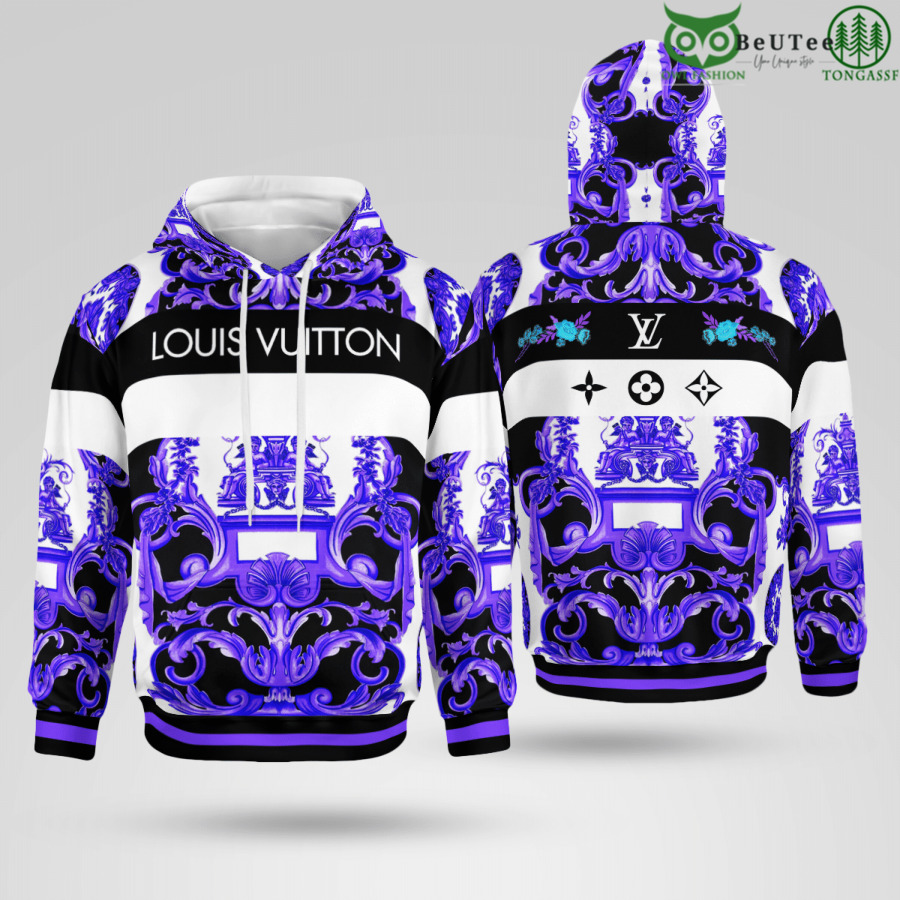 lckOZpE2 44 Limited Edition Royal Pattern Purple LV Louis Vuitton 3D Hoodie