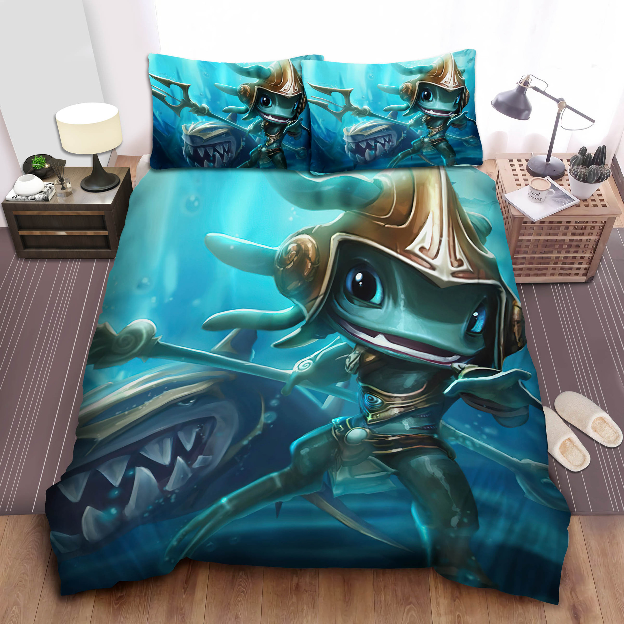 league of legends atlantean fizz skin splash art bed sheets spread comforter duvet cover bedding sets cz2ue