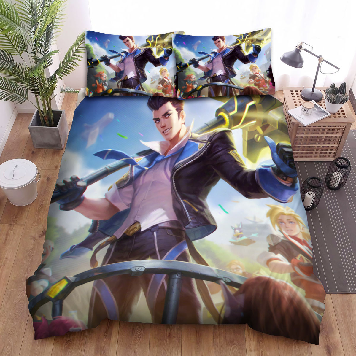 league of legends battle academia jayce skin splash art bed sheets spread duvet cover bedding sets c1wvs
