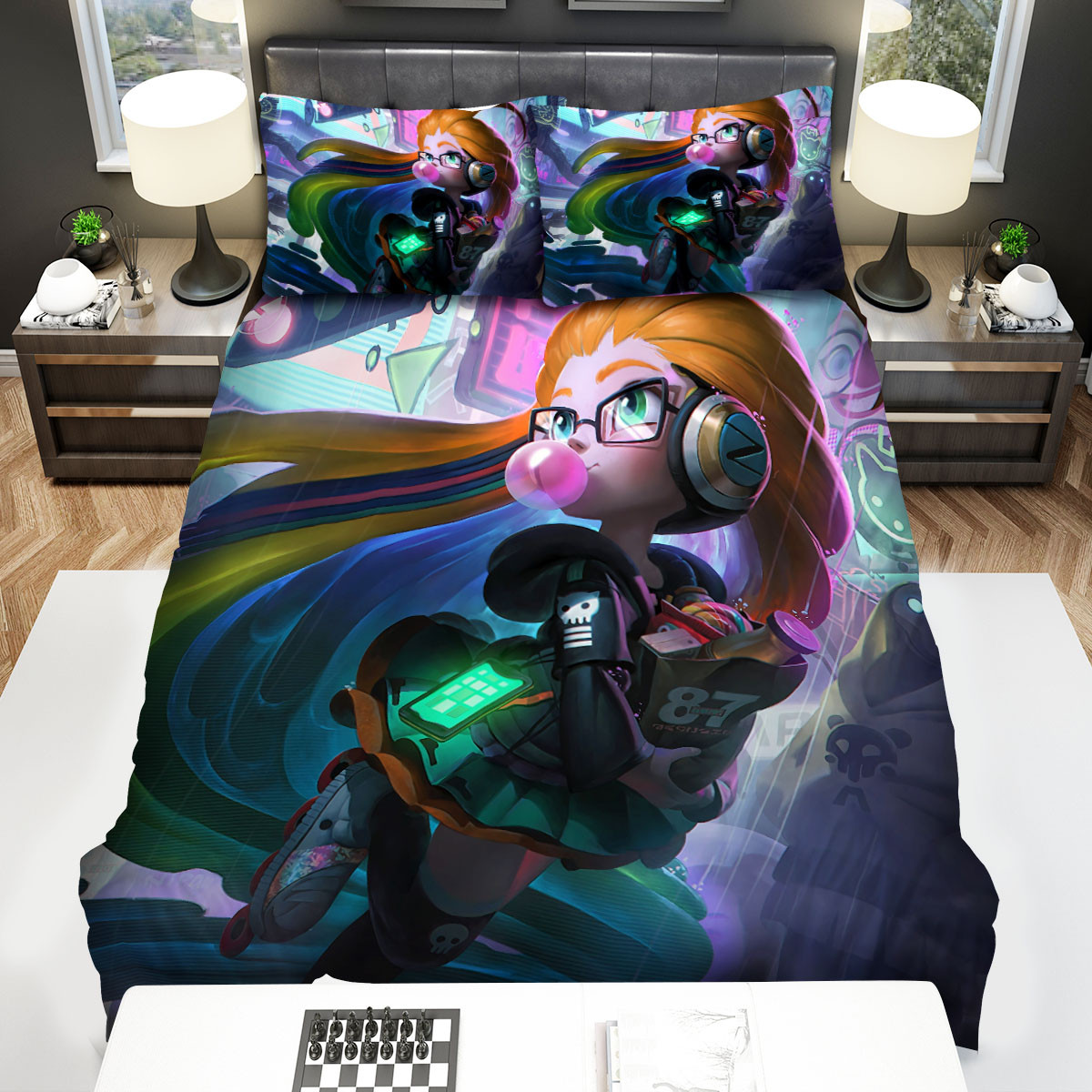 league of legends cyber pop zoe splash art bed sheets spread duvet cover bedding sets cqppy