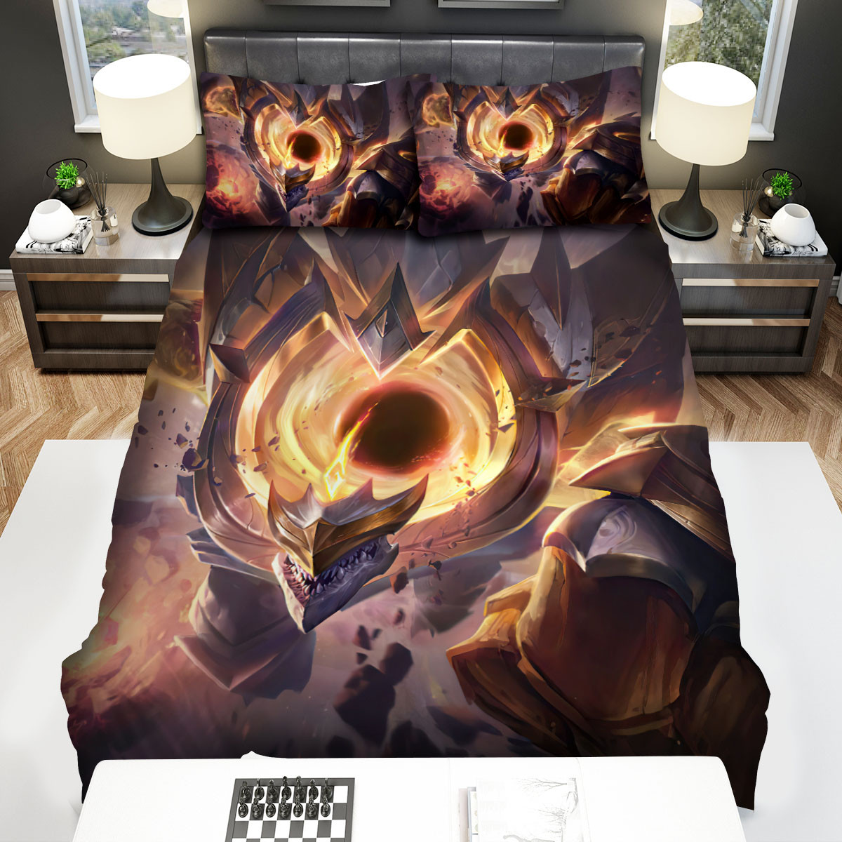 league of legends dark star malphite prestige edition splash art bed sheets spread duvet cover bedding sets wkycg