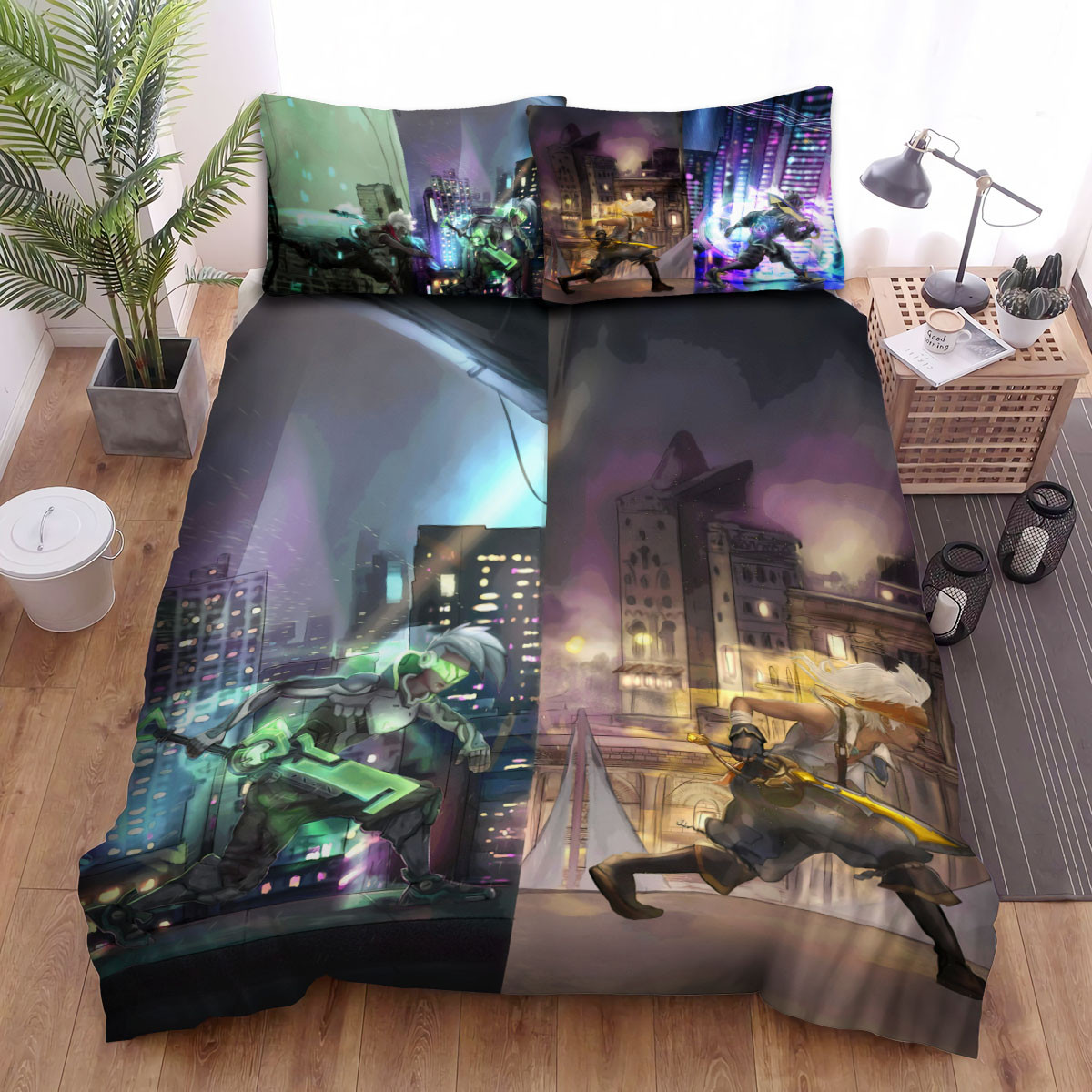 league of legends ekko skins artwork bed sheets spread duvet cover bedding sets dshb5