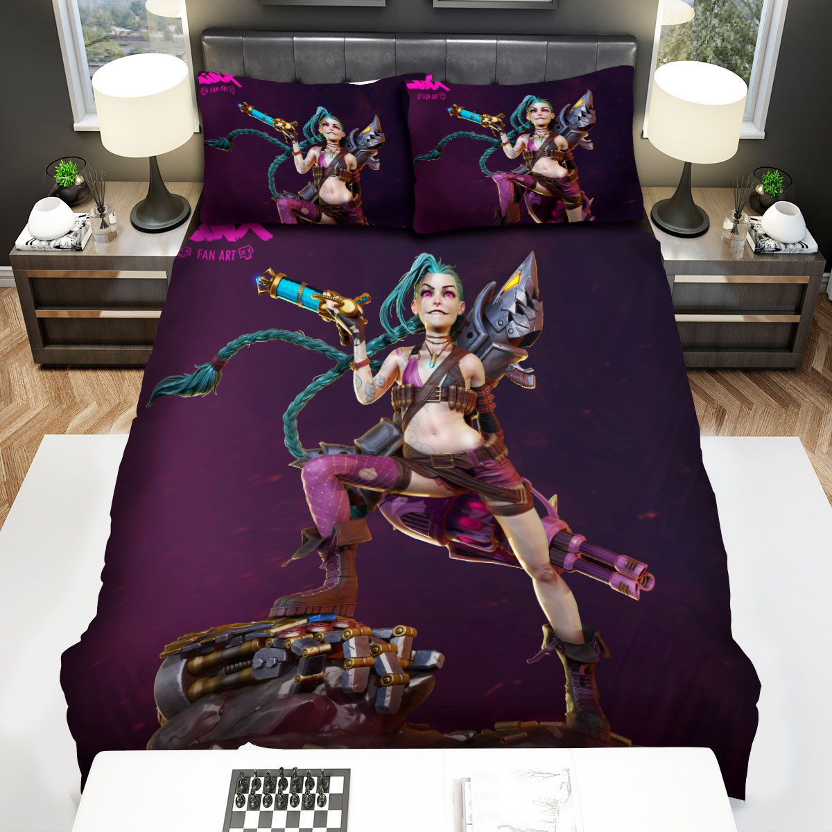 league of legends jinx the loose canon posing bed sheets spread duvet cover bedding sets xea9x