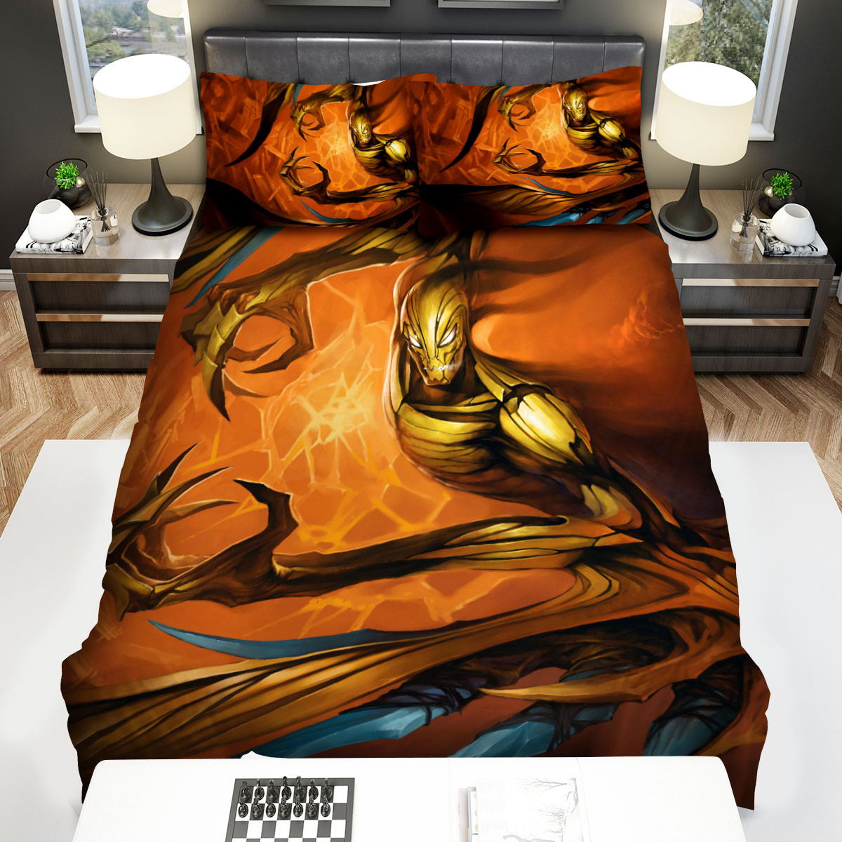 league of legends ravager nocturne splash art bed sheets spread duvet cover bedding sets zfcih