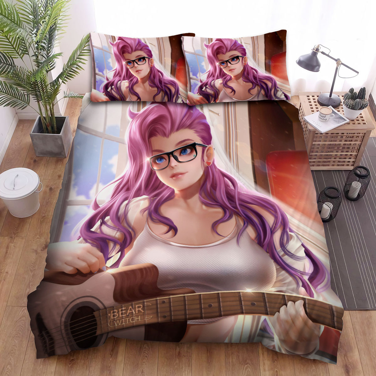 league of legends seraphine and her guitar artwork bed sheets spread duvet cover bedding sets c0joa