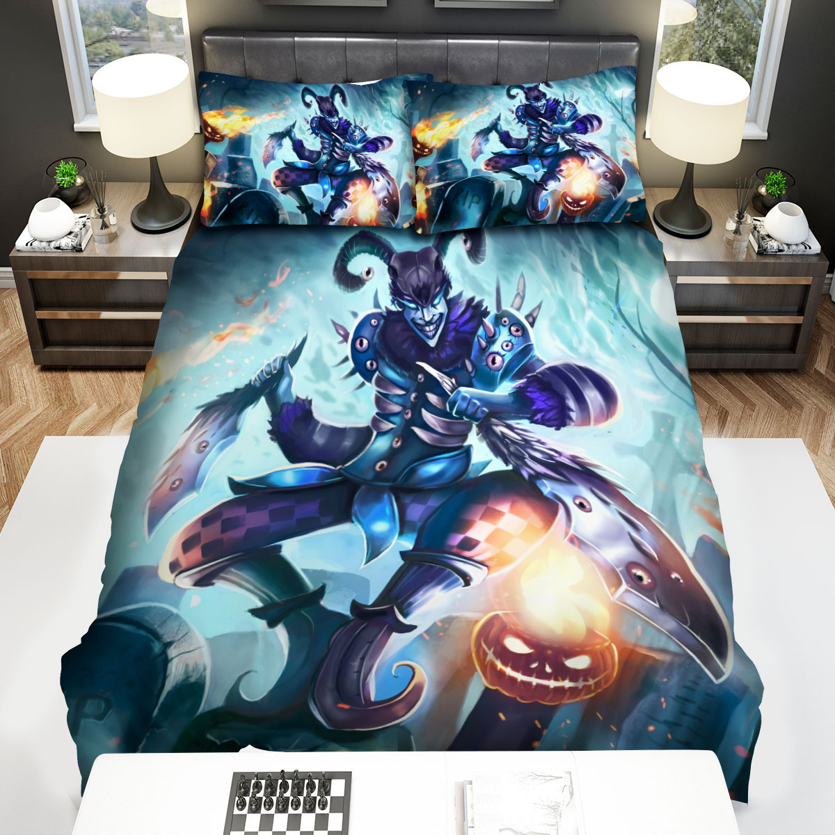 league of legends shaco halloween concept art bed sheets spread duvet cover bedding sets tggck