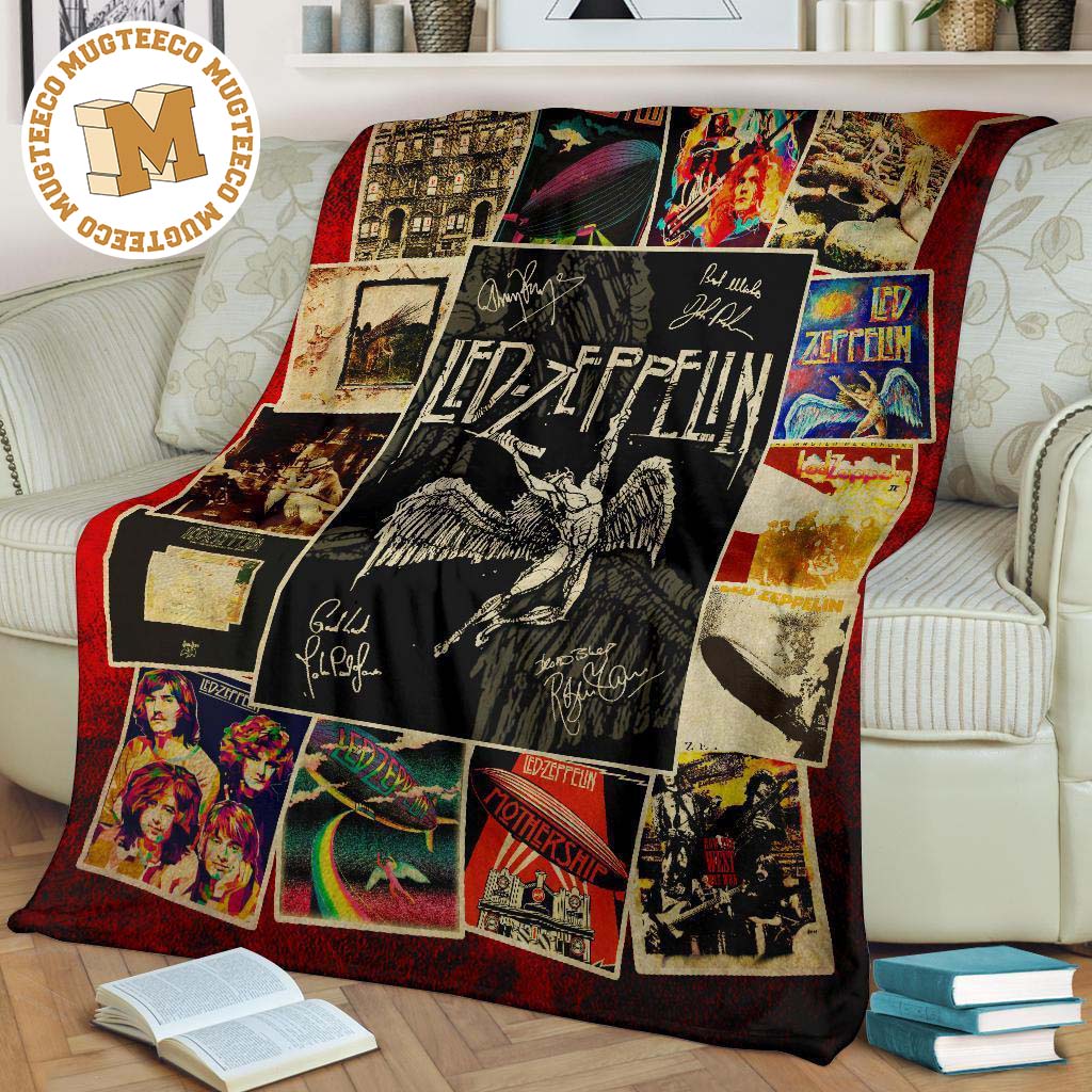 led zeppelin rock band fleece blanket gift idea for fan cfr2w