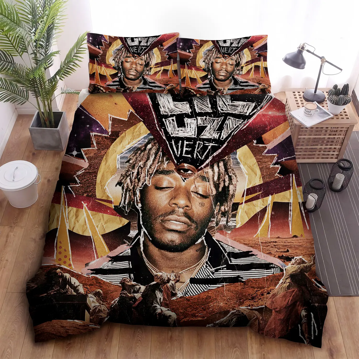 lil uzi vert portrait art comforter duvet cover bed sheets bedding set fthl8