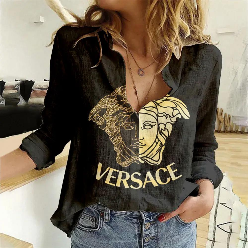 limited edition versace women linen tshirt luxury 20231222091819235