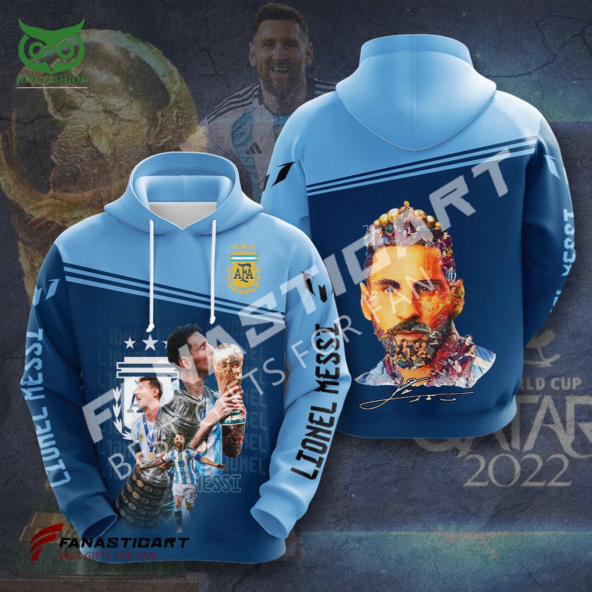 lionel messi football king world cup champion 3d hoodie 1 1izII