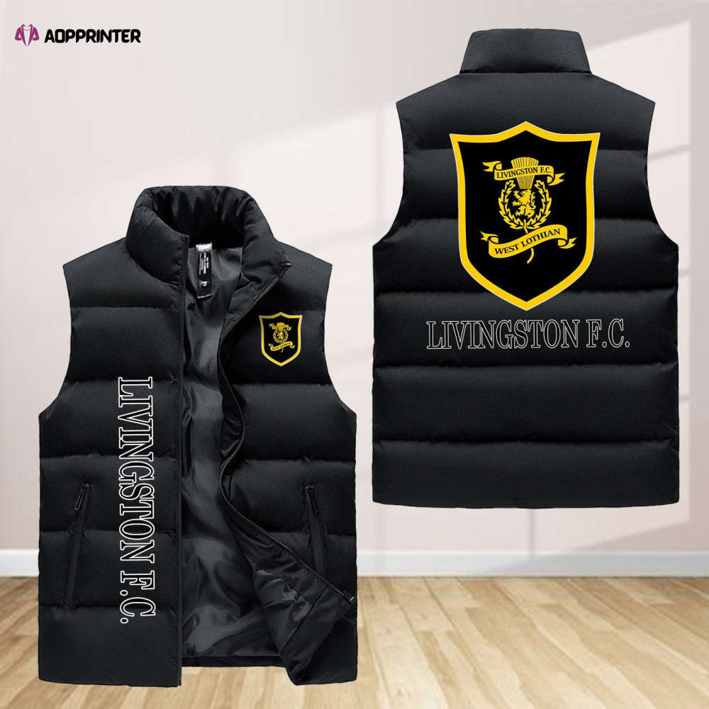 livingston f c sleeveless puffer jacket custom for fans spj0792