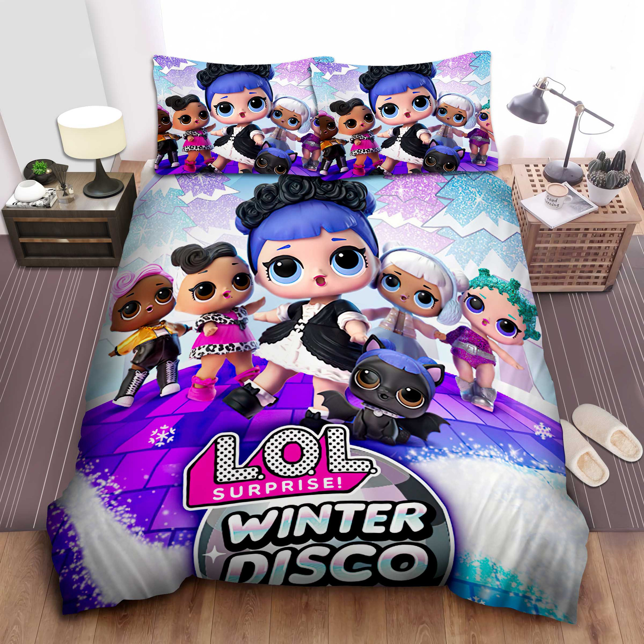 lol surprise winter disco duvet cover bedroom sets comfortable bedding sets uxinl