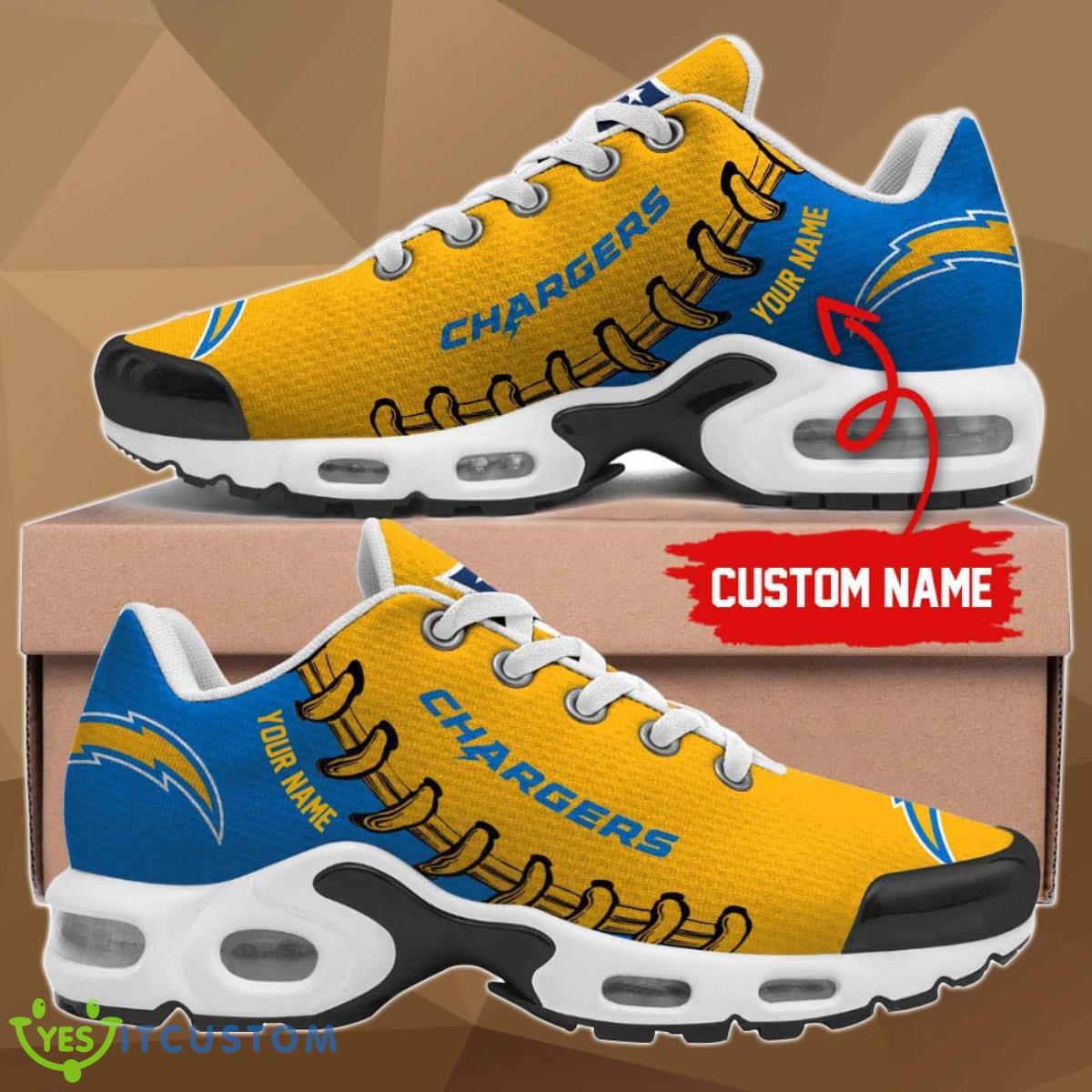 los angeles chargers air cushion sports shoes custom name for fans