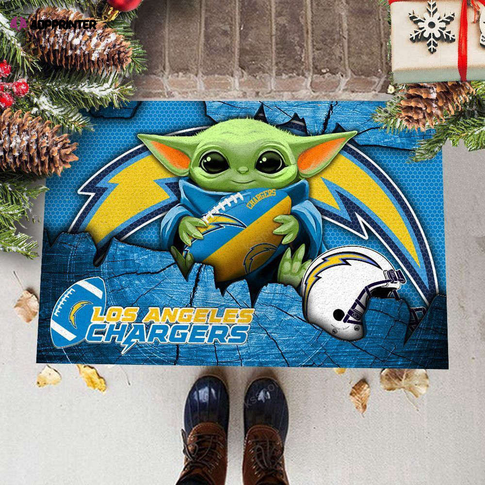 los angeles chargers doormat best gift for home decor 1 2