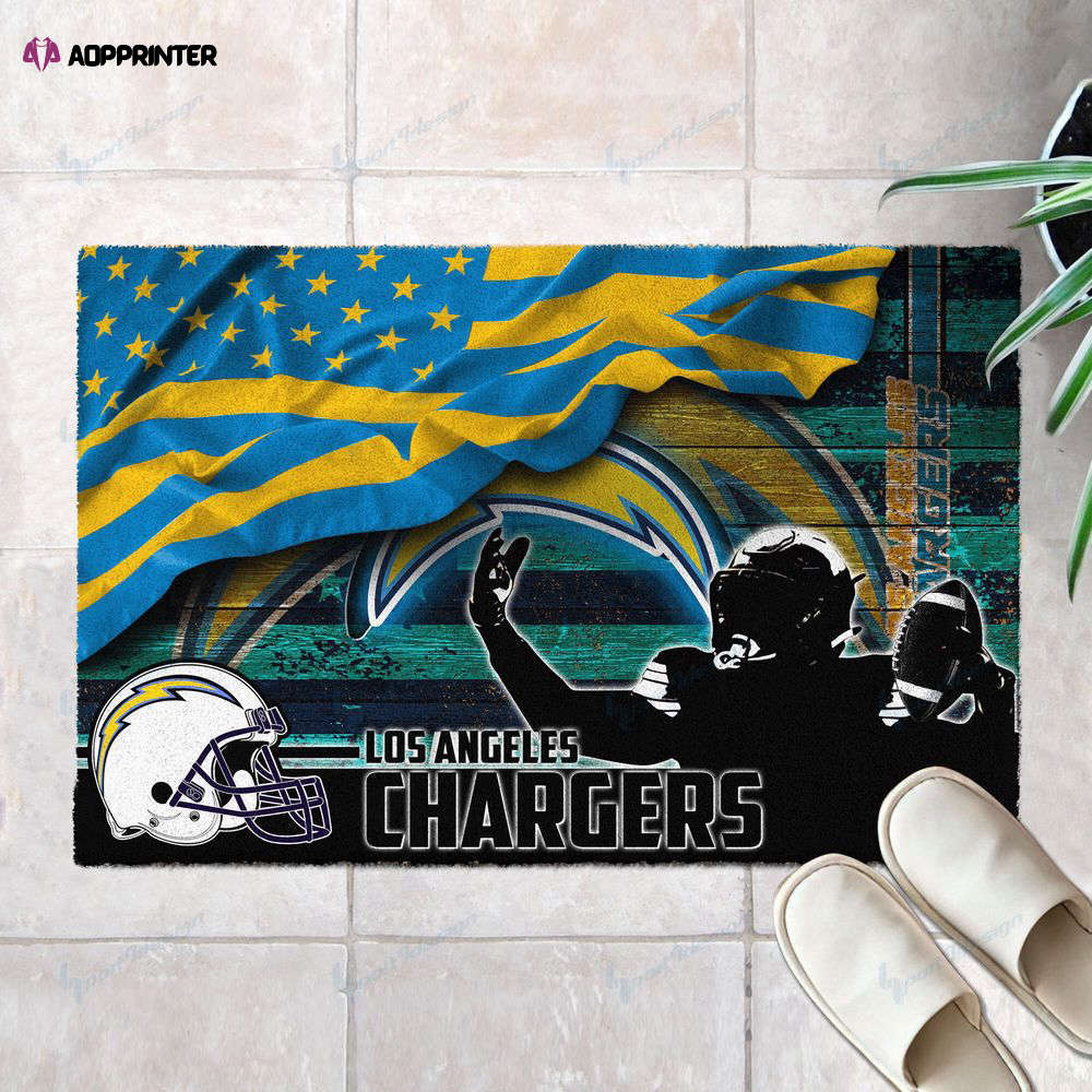 los angeles chargers doormat gift for home decor