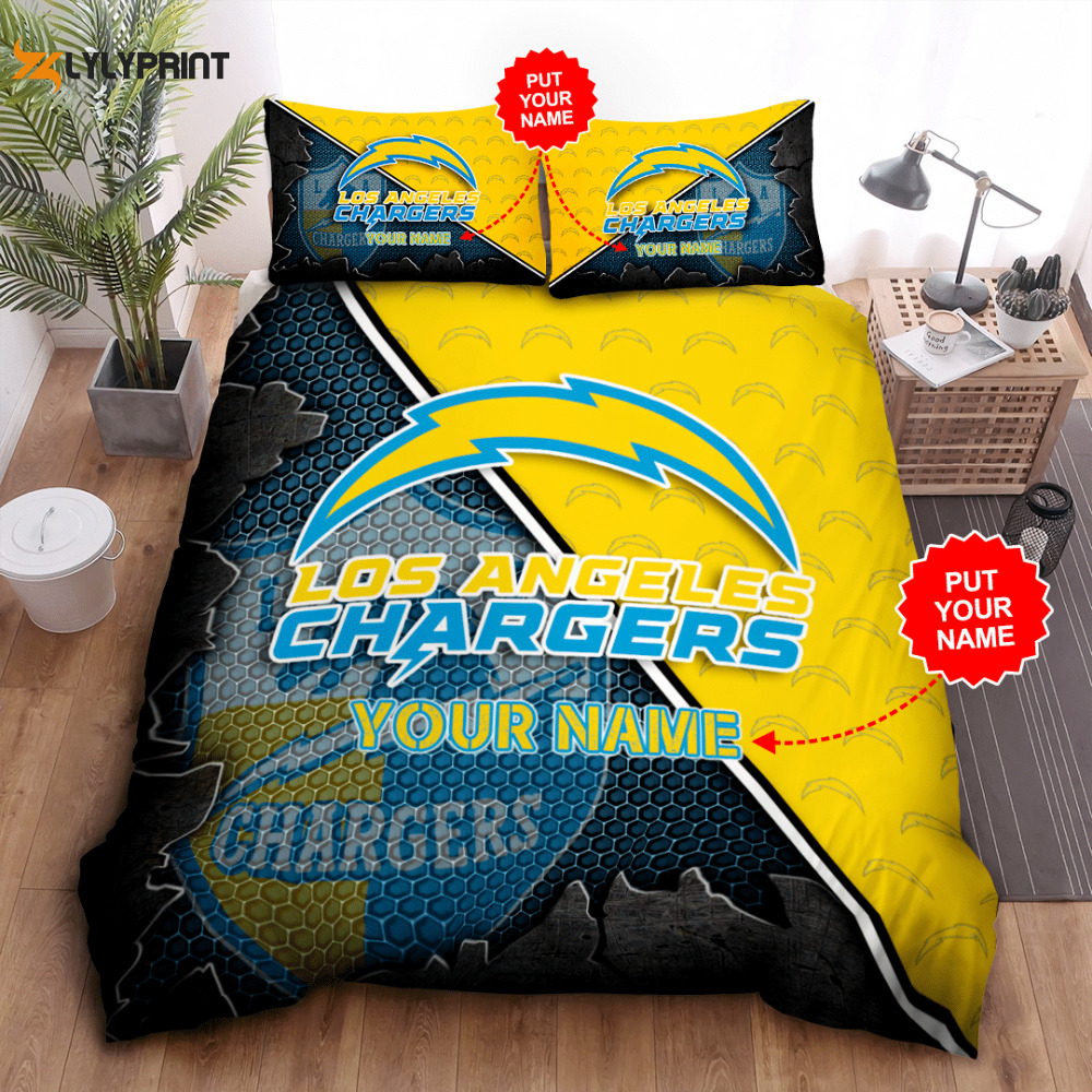 los angeles chargers duvet cover bedding set bd399