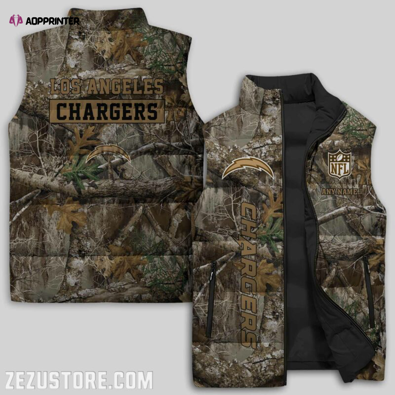 los angeles chargers nfl sleeveless puffer jacket custom for fans gifts 15