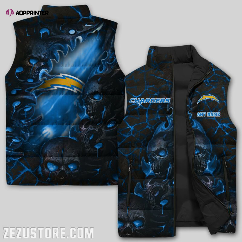 los angeles chargers nfl sleeveless puffer jacket custom for fans gifts 20