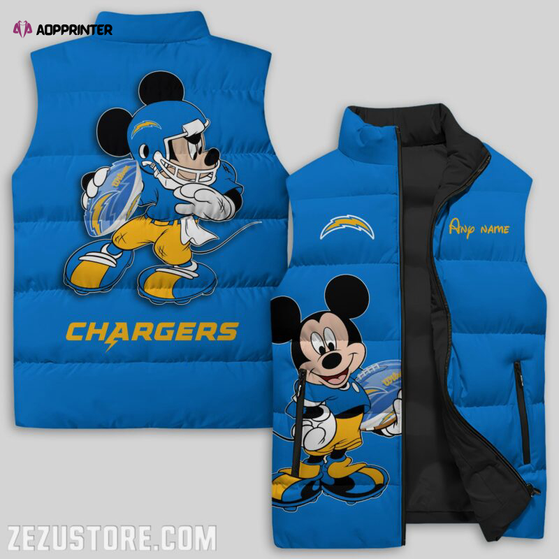 los angeles chargers nfl sleeveless puffer jacket custom for fans spj1357