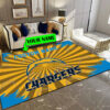 los angeles chargers personalized premium rectangle rug 58 sztvw