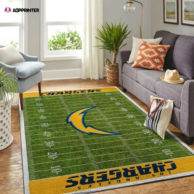 los angeles chargers rug living room floor decor fan gifts 102