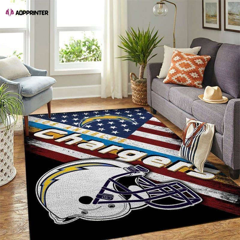 los angeles chargers rug living room floor decor fan gifts 3