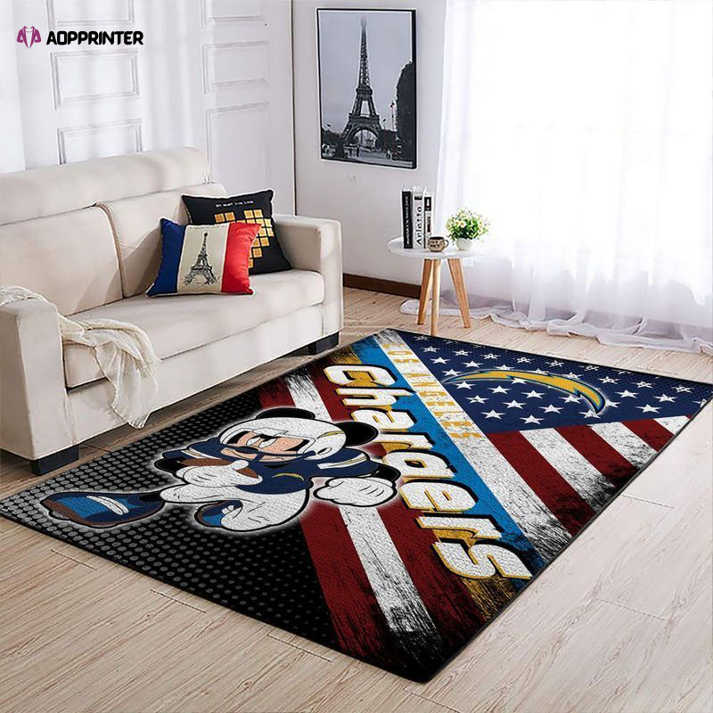 los angeles chargers rug living room floor decor fan gifts 36