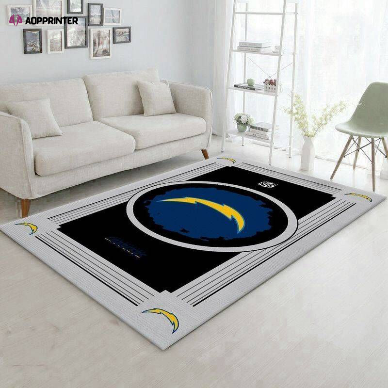 los angeles chargers rug living room floor decor fan gifts 42