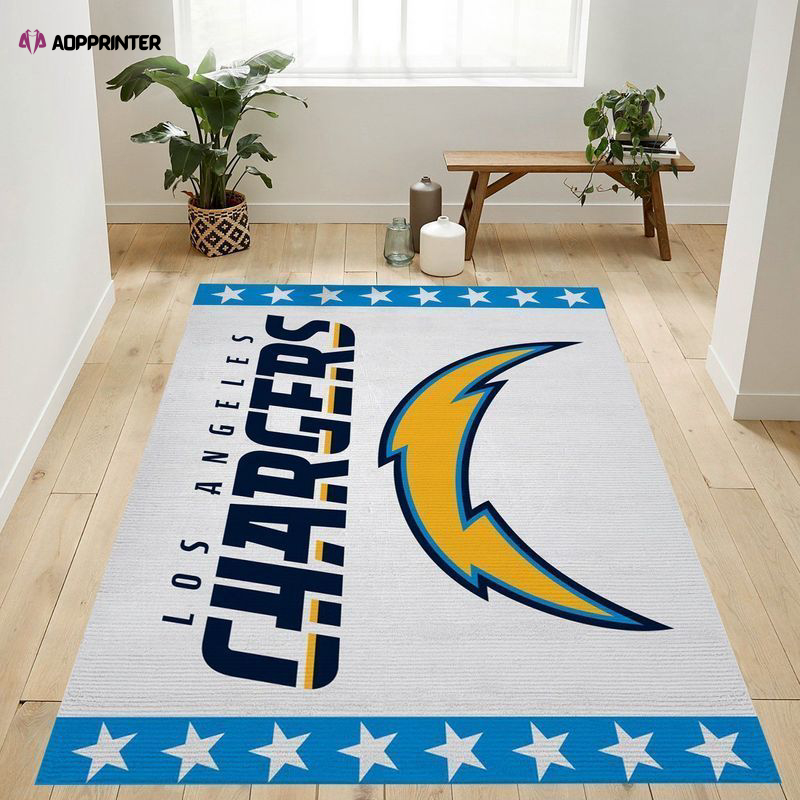 los angeles chargers rug living room floor decor fan gifts 45