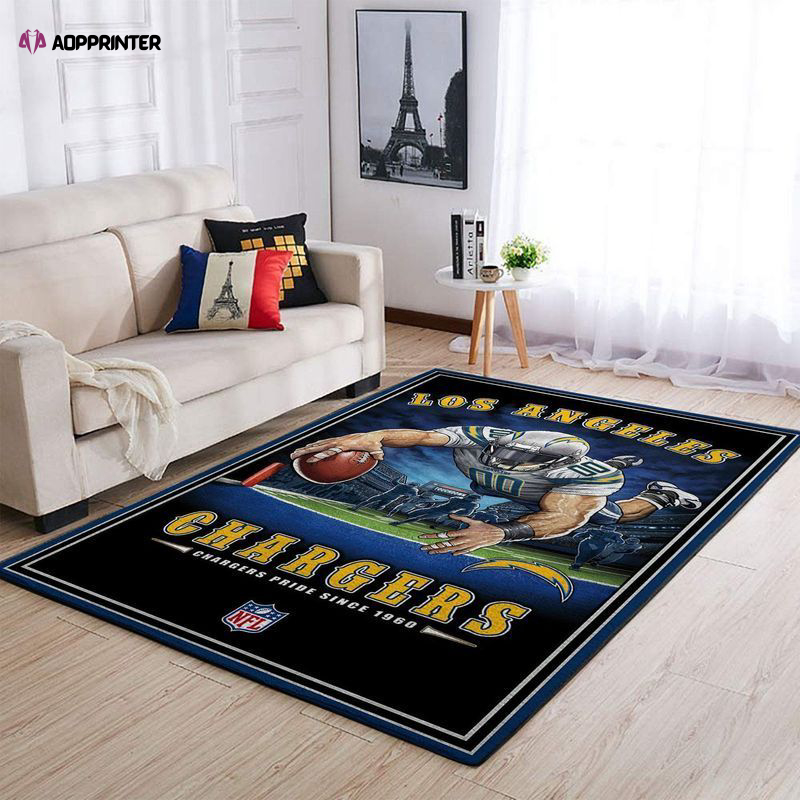 los angeles chargers rug living room floor decor fan gifts 48