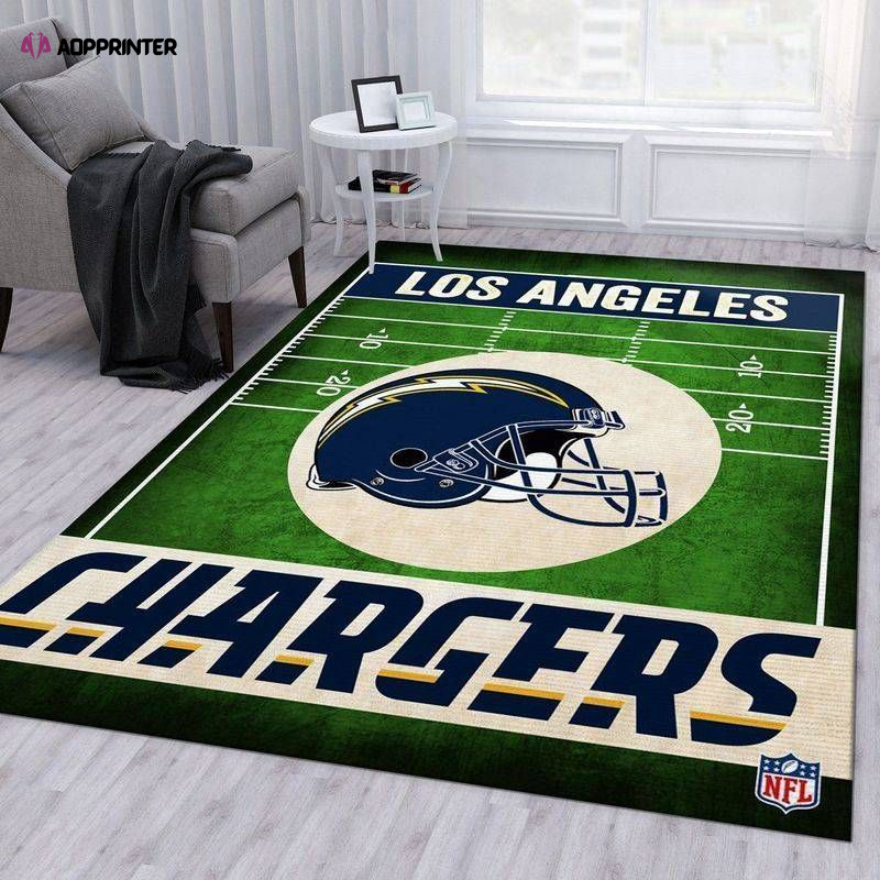 los angeles chargers rug living room floor decor fan gifts 60