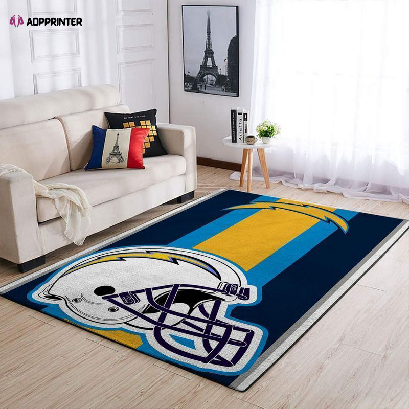 los angeles chargers rug living room floor decor fan gifts 63