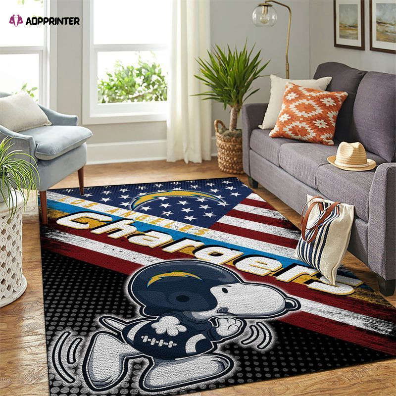 los angeles chargers rug living room floor decor fan gifts 69