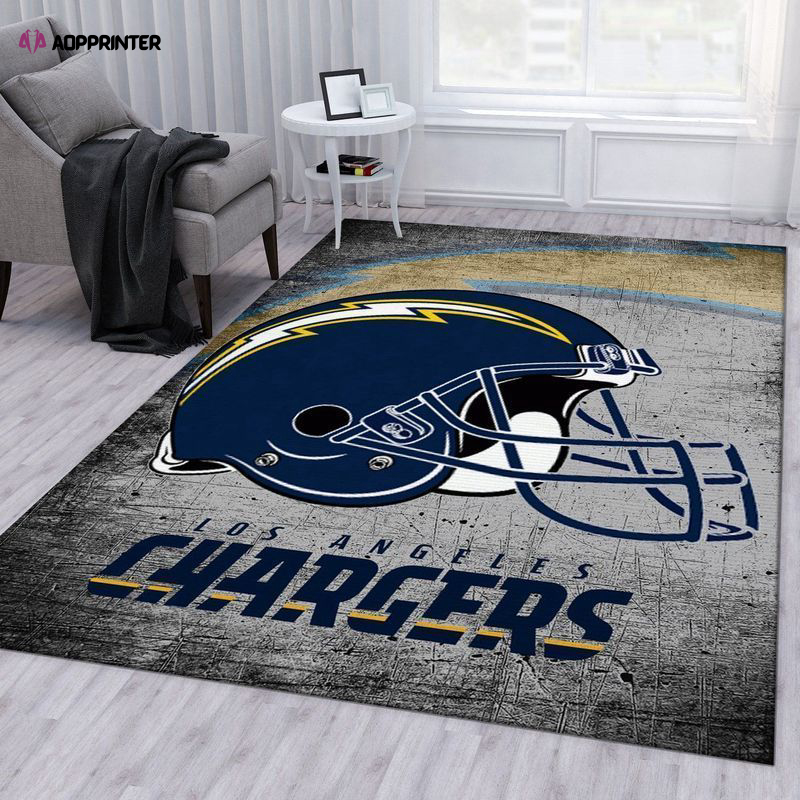 los angeles chargers rug living room floor decor fan gifts 75