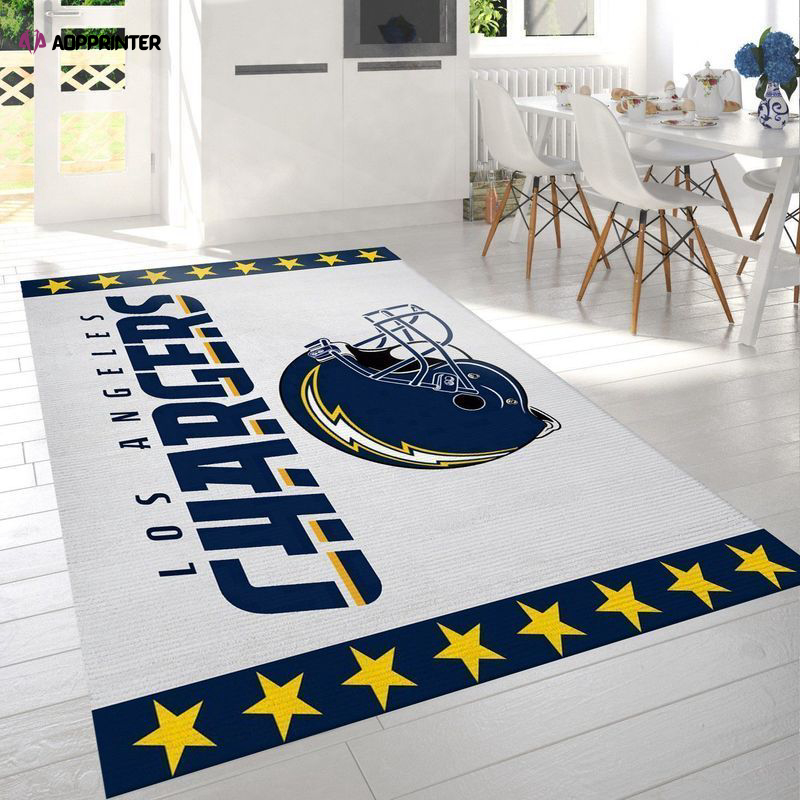 los angeles chargers rug living room floor decor fan gifts 82