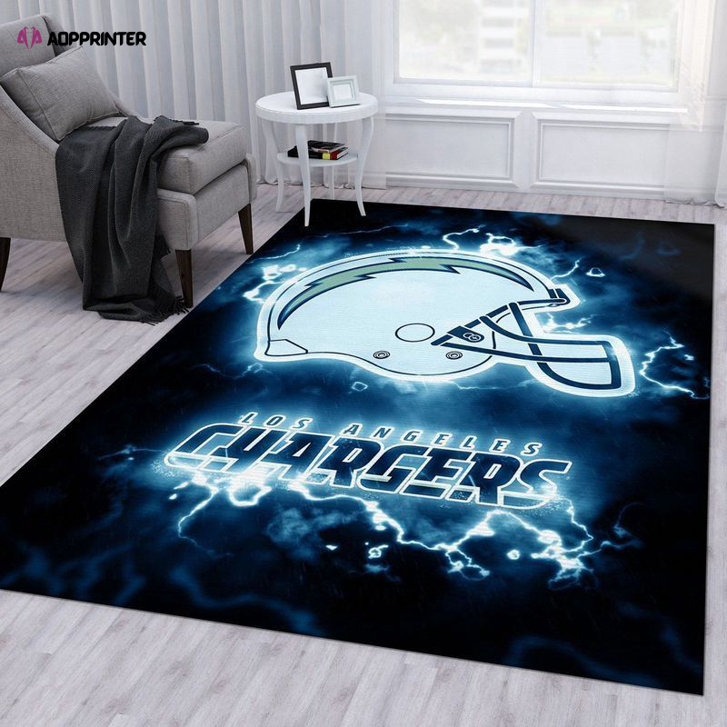 los angeles chargers rug living room floor decor fan gifts 9